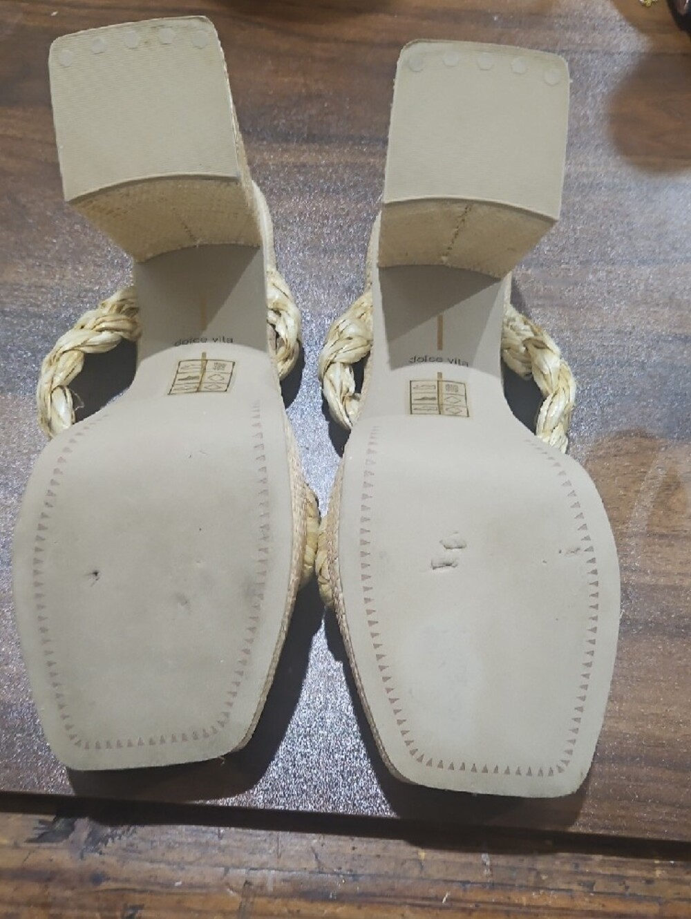 Dolce Vita Braided Platform Block Heels in Beige - Picture 6 of 7